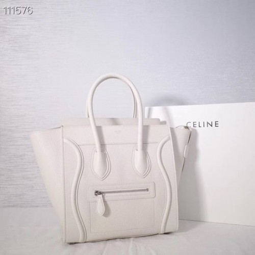 CELINE MICRO LUGGAGE SAC À MAIN EN CUIR D'AGNEAU LAMINÉ 167793-25