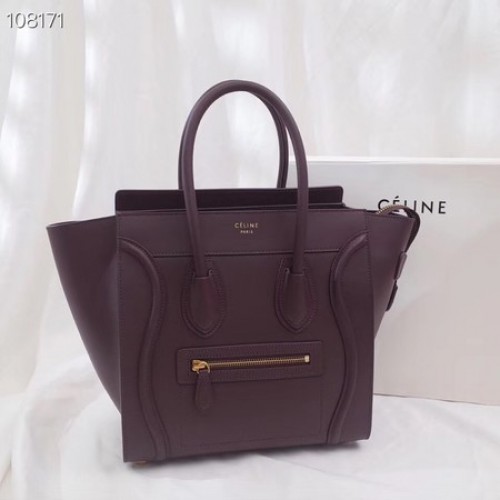 SAC À MAIN CELINE MICRO LUGGAGE EN CUIR D'AGNEAU LAMINÉ 167793-9