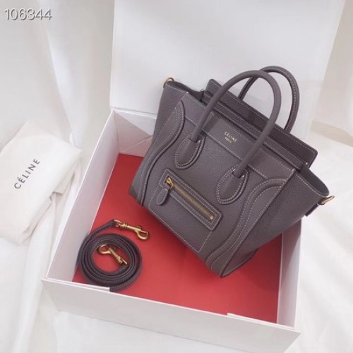 SAC À BAGAGES CELINE NANO EN CUIR D'AGNEAU LAMINÉ 189244-14