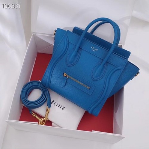 SAC À BAGAGES CELINE NANO EN CUIR D'AGNEAU LAMINÉ 189244-17