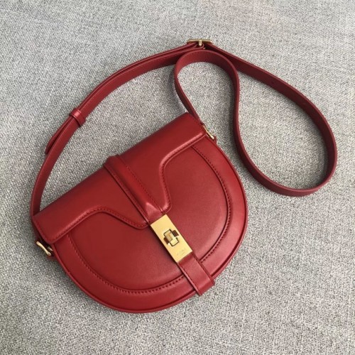 CELINE PETIT SAC BESACE 16 EN CUIR DE VEAU SATINÉ CROSS BODY 188013 ROUGE