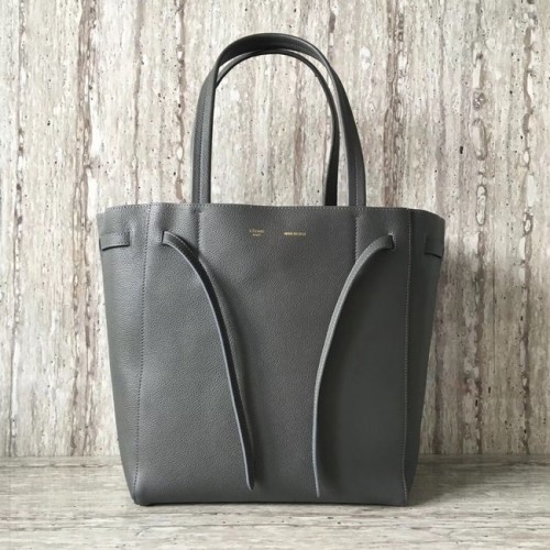 CELINE PETIT CABAS PHANTOM EN CUIR DE VEAU GRAINÉ SOUPLE 17602 gris foncé