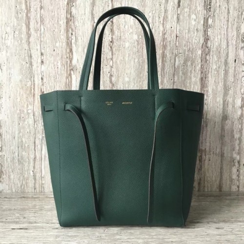 CELINE PETIT CABAS PHANTOM EN CUIR DE VEAU GRAINÉ SOUPLE 17602 vert