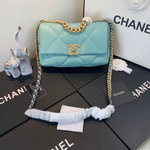 CHANEL 19 Sac à Rabat AS1160 AS1161 AS1162 Bleu Ciel