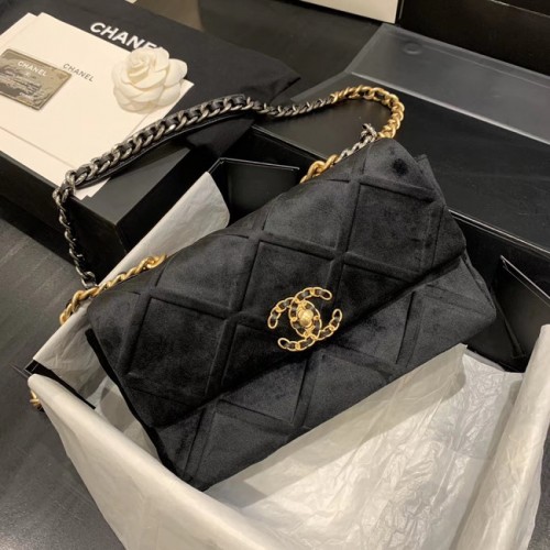 CHANEL 19 Sac à rabat AS1160 noir