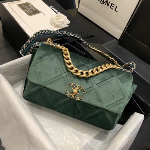 CHANEL 19 Sac à rabat AS1160 vert