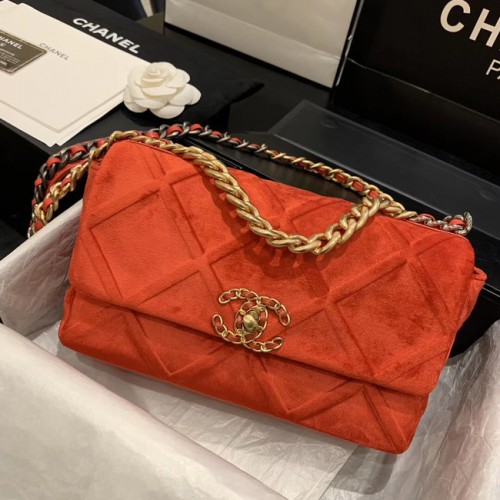 CHANEL 19 Sac à rabat AS1160 orange