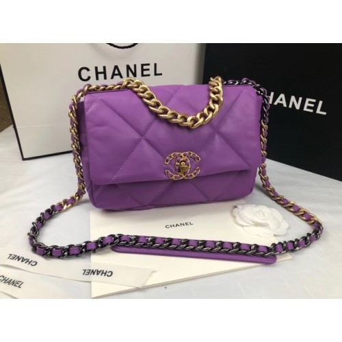 CHANEL 19 Sac à rabat AS1160 violet