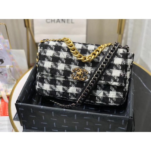 CHANEL 19 Sac à rabat AS1161 Noir&blanc