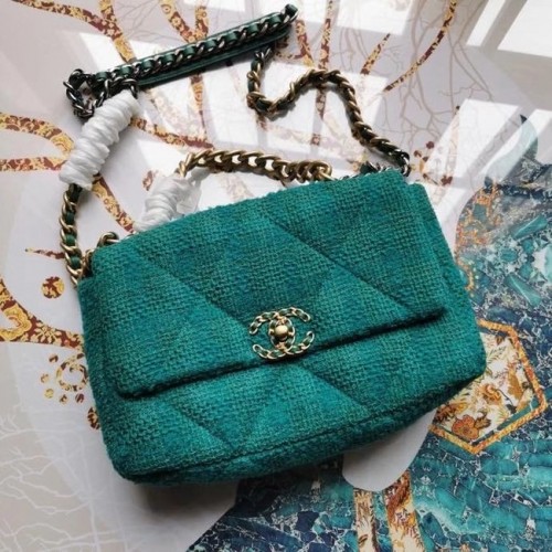 CHANEL 19 Sac à rabat AS1161 vert