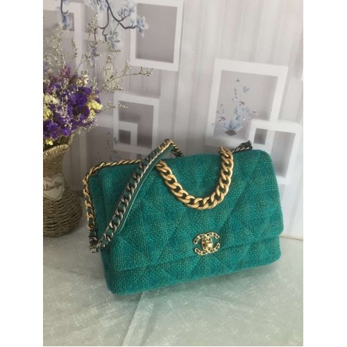CHANEL 19 Sac à rabat AS1162 vert