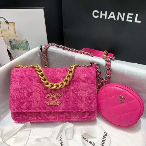 CHANEL 19 Sac à rabat WOC 33817 rose