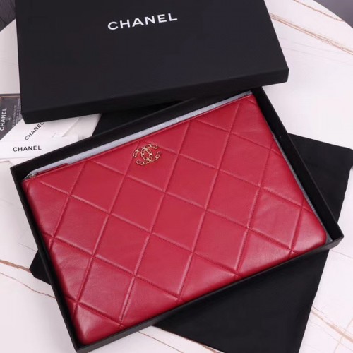 CHANEL 19 Sheepskin Original Leather Carry on bag AP0952 rouge