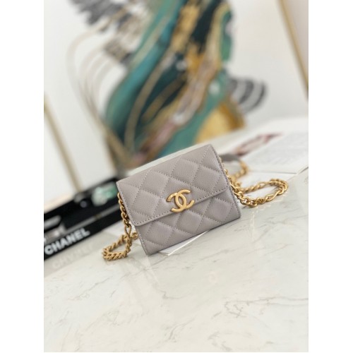 CHANEL POCHETTE AVEC CHAÎNE 81156 GRIS