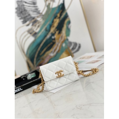 CHANEL POCHETTE AVEC CHAÎNE 81156 BLANC