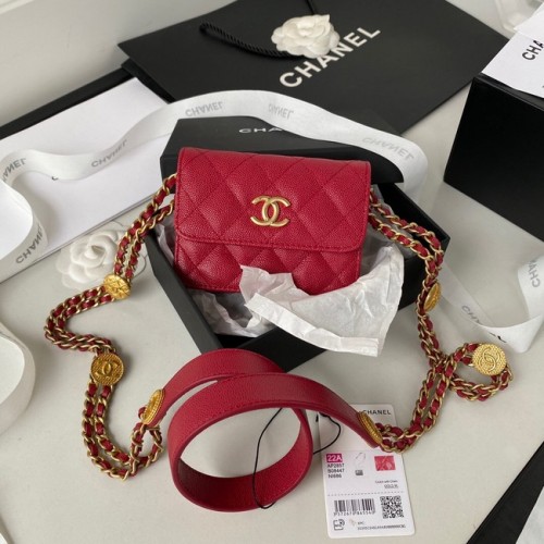CHANEL POCHETTE AVEC CHAÎNE AP2857 rouge foncé