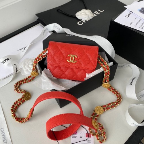 CHANEL POCHETTE AVEC CHAÎNE AP2857 rouge