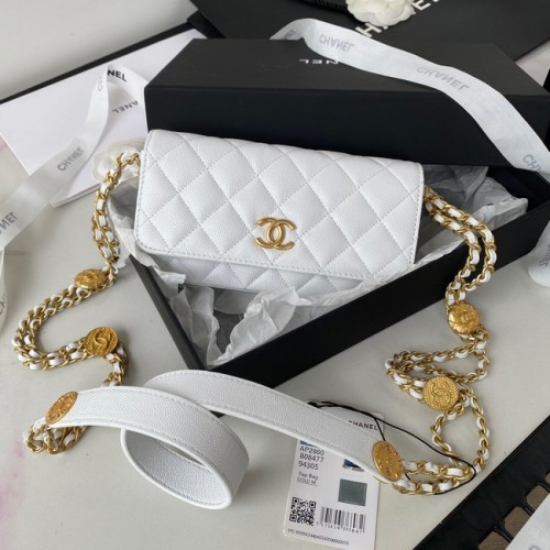 CHANEL POCHETTE AVEC CHAÎNE AP2860 blanc