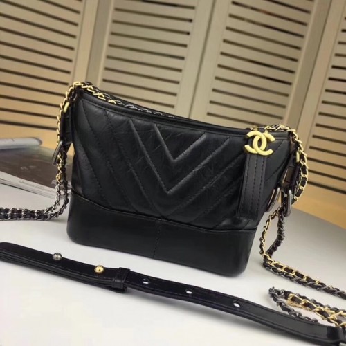 CHANEL GABRIELLE Sac Hobo en cuir d'origine A93841 noir