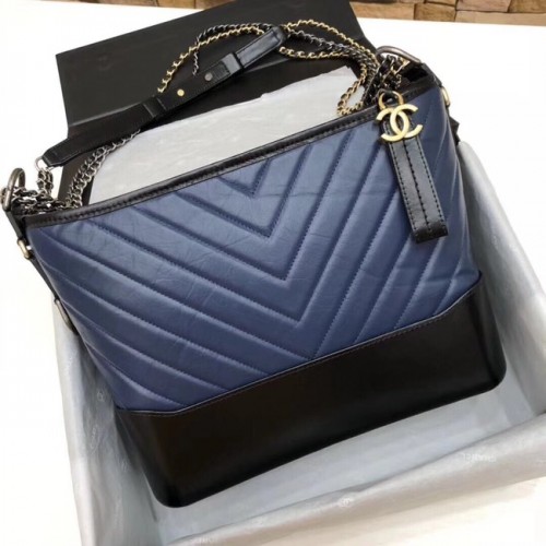 CHANEL GABRIELLE Sac Hobo en cuir d'origine A93842 bleu et noir