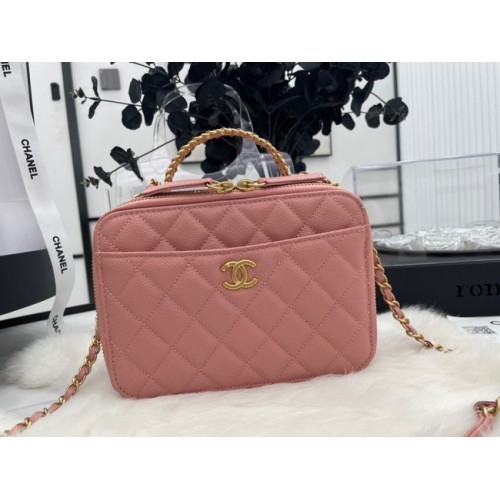 CHANEL SAC À MAIN Veau grainé&Métal doré AP3222 rose