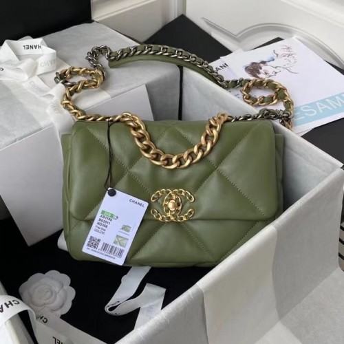 CHANEL Agneau 19 Flap Bag AS1160 AS1161 vert