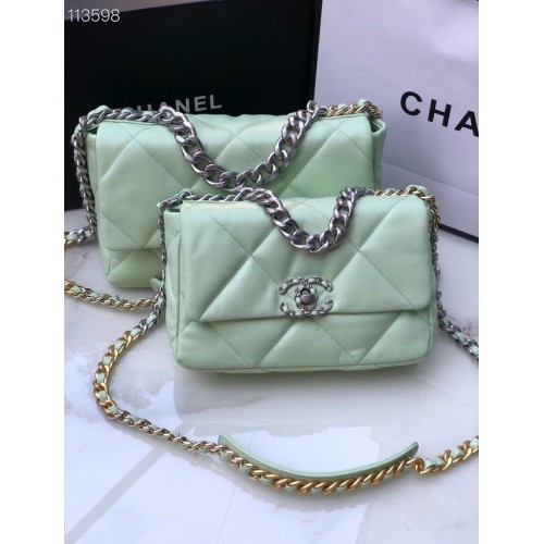 CHANEL Lambskin 19 Flap Bag AS1160 AS1161 bleu clair