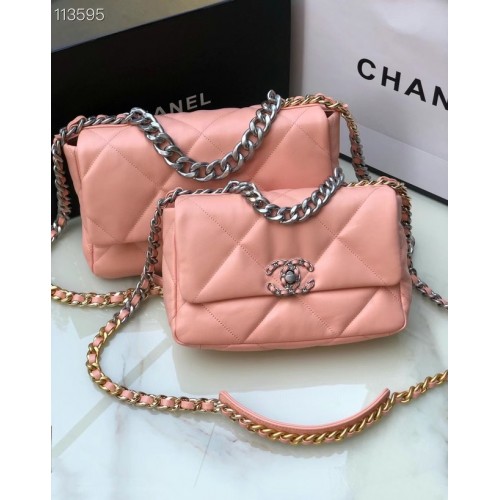 CHANEL Lambskin 19 Flap Bag AS1160 AS1161 rose clair