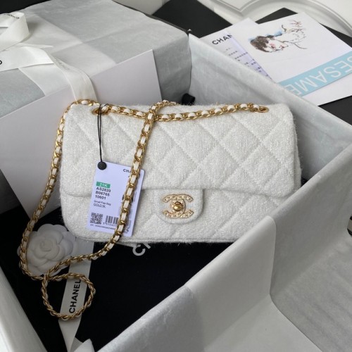 SAC À RABAT MOYEN CHANEL AS2820 blanc
