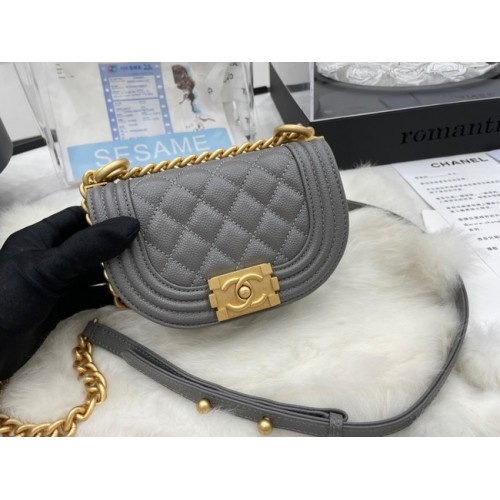 CHANEL SAC MESSAGER MINI GARÇON AS3351 gris
