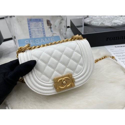 CHANEL SAC MESSAGER MINI GARÇON AS3351 blanc