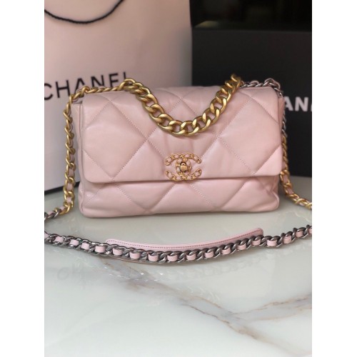 CHANEL Original Lambskin 19 Flap Bag AS1160 AS1161 Rose clair