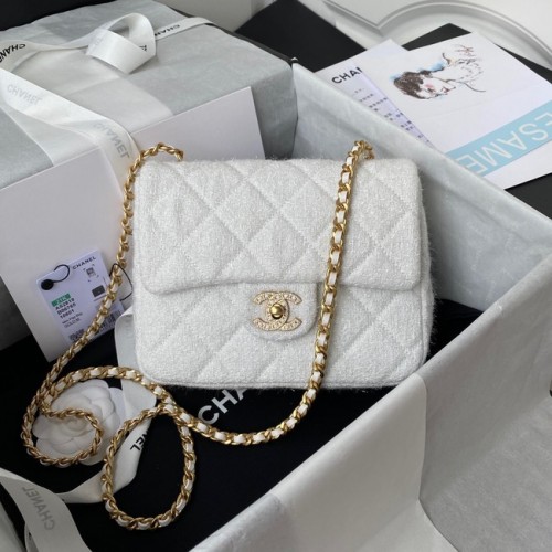 CHANEL PETIT SAC À RABAT AS2819 blanc
