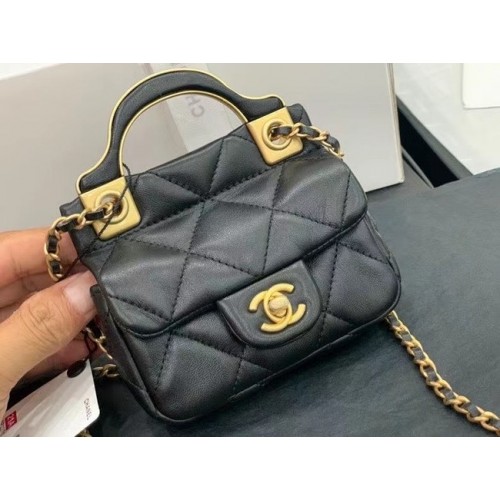 CHANEL Top Handle Micro Mini Wallet On Chain AP2271 Noir