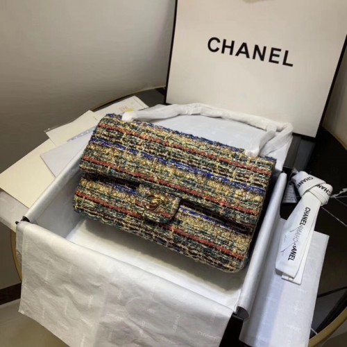 CHANEL Veau Tweed - Métal doré 1112 abricot