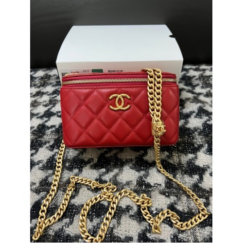 CHANEL VANITY AVEC CHAÎNE 68106 rouge