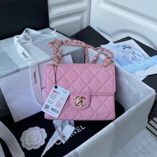 CHANEL mini sac à rabat AS2468 rose