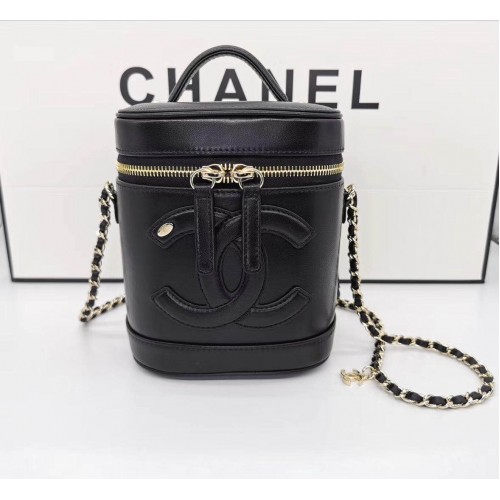 CHANEL trousse de toilette Métal Doré AS1336 noir