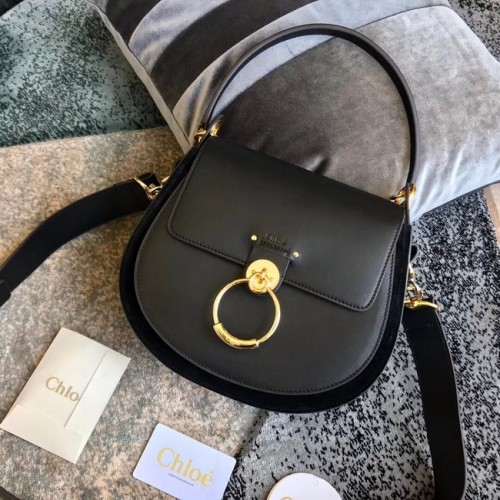 CHLOE Tess sac bandoulière en cuir et suède 3S152 noir