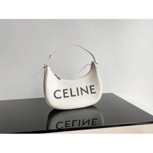Celine SAC AVA EN TOILE TRIOMPHE ET CUIR DE VEAU 193952 BLANC