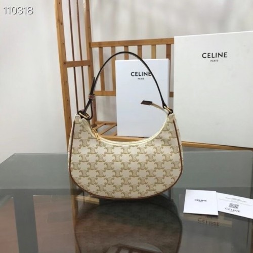 Celine SAC AVA EN TOILE TRIOMPHE ET CUIR DE VEAU 193952 BLANC