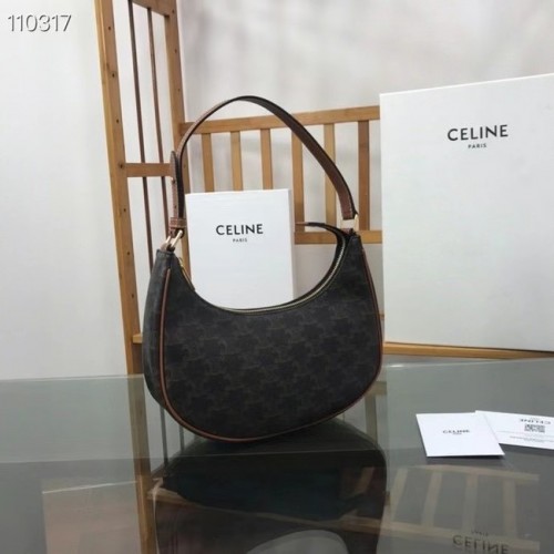 Celine SAC AVA EN TOILE TRIOMPHE ET CUIR DE VEAU 193952 noir