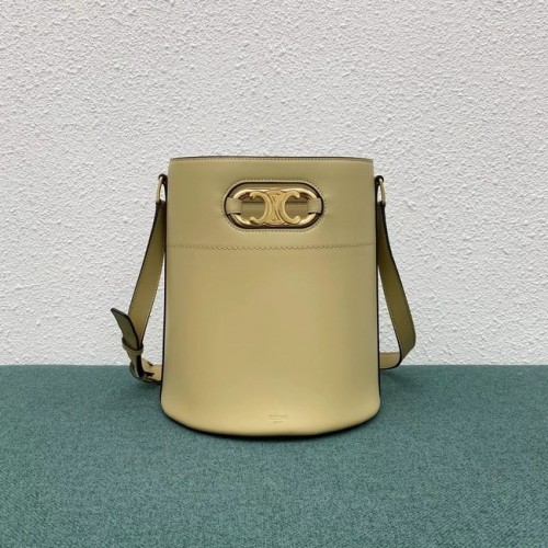 Celine SAC SEAU EN CUIR DE VEAU BRILLANT 193043 crème