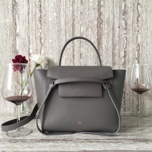 Celine Ceinture mini Sac Cuir Original C98310 Gris Foncé