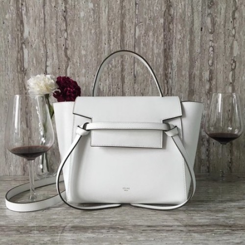 Celine Ceinture mini Sac Original Cuir C98310 Blanc