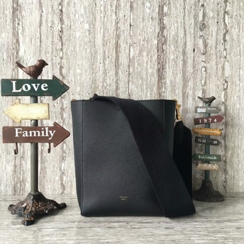 Celine Cabas Phantom Bags Cuir Motif Litchi 77426 Noir