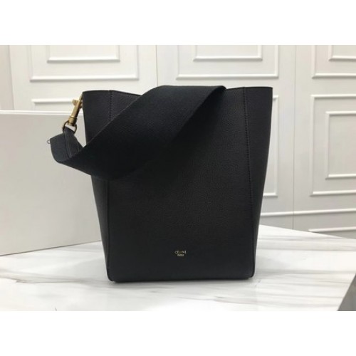 Celine Cabas Phantom Bags Cuir de veau d'origine 3370 Noir