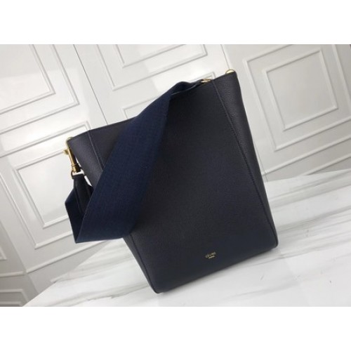 Celine Cabas Phantom Bags Cuir de veau d'origine 3370 Bleu