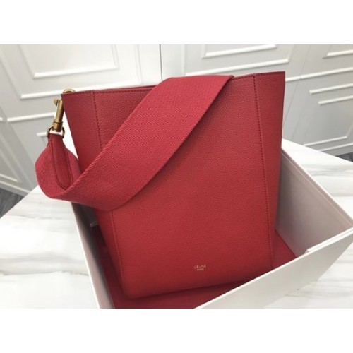 Celine Cabas Phantom Bags Cuir de veau d'origine 3370 Rouge