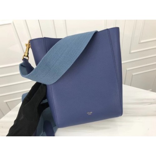 Celine Cabas Phantom Bags Cuir de veau d'origine 3370 Bleu ciel